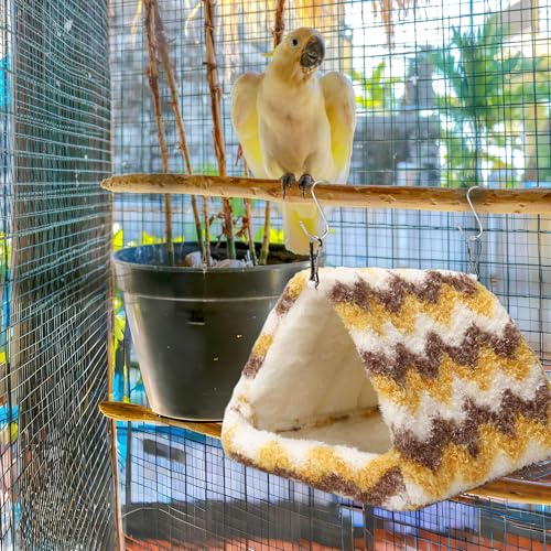 PETKNOWS 2 Pack Bird Nest House, Hanging Hammock Fluffy Parrots Bird Bed | Plush Fabric Material, Cage Bird Hammock, Winter Warm Hanging Bed, 2 Pack Soft Birds Nest For Parrot Cockatiels ﻿ - color: Yellow Green