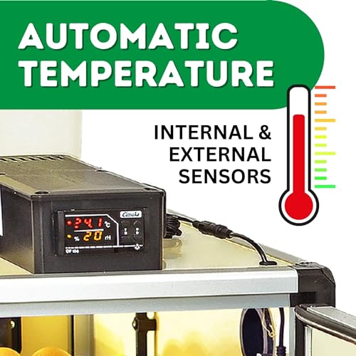 Incubators for Hatching Eggs – 60 Egg Incubator Setter & Hatcher with Automatic Turner & Digital Humidity Control Cabinet, Compact Chicken Incubator & Quail Egg Incubator by Hatching Time - size: 60 Eggs, style: Egg Incubator and Hatcher