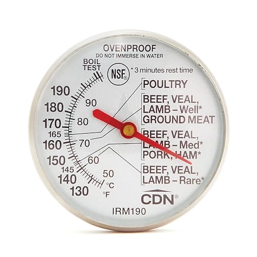 CDN Ovenproof Meat Thermometer | NSF® Certified | ProAccurate® | 1.75" Dial | For Oven & Grill Cooking | Durable Stainless Stem | Fast & Accurate Readings | IRM190 - size: 1.75" Dial