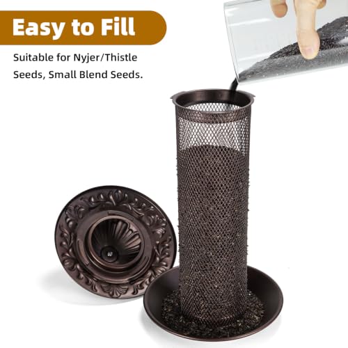 Nyjer/Thistle Seeds Wild Bird Feeder 2 Pack,All-Metal Material | Easy to Clean, Squirrel-Proof,Save Bird Seed,Easy-Refill Top, Rust Resistant, Long Lasting,360 Degree Perch - size: 2Pack