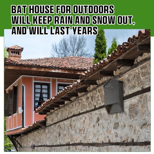 2 Pack Bat House for Outdoor,Black,Large,2 Chamber-pr | Large Cedar Wood Weatherproof Bat Boxes for Outside Trees, Dual Chamber Shelter with Grooved Landing for Backyard Roosting - color: dark brown, style: 2 Chamber-pr