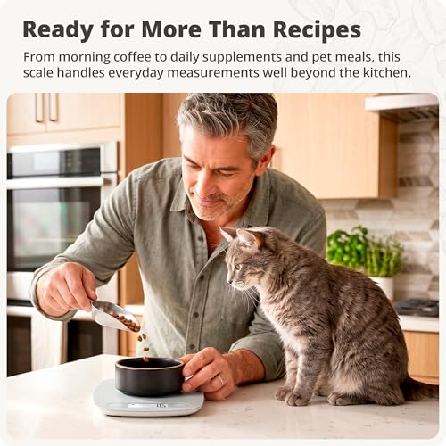 Greater Goods Food Scale, Slim & Compact Build, 1g Precision (Ash Gray) | Digital Kitchen Scale for Cooking, Meal Prep & Portion Control, Tare, Auto Shut-Off, g/oz/lb/ml Conversion & Calorie Tracking - color: Ash Gray
