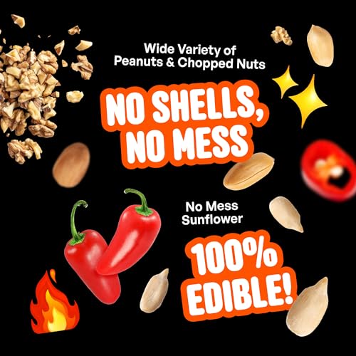 Cool Birds No Mess Sad Squirrels Hot Bird Seed, 10 lb | Spicy shell-free blend of peanuts, sunflower hearts & chili pepper oil – Birds can't detect heat, critters can