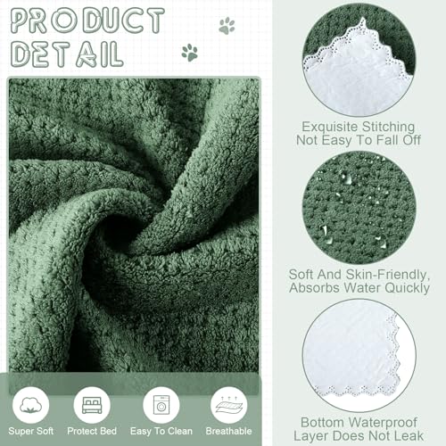 10 Pcs Guinea Pig Cage Liners Washable Rat Bedding for Guinea Pigs Controlling Absorbent Waterproof Pee Pads Blanket for Rabbits Hamster Small Animal Chinchilla(Grid,18x24 Inch,Dark Green) - color: Dark Green, size: 18x24 Inch, style: Grid