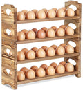 Wooden Egg Holder Countertop, 4-Tier/48-Hole, Stackable | Farmhouse Style, With Handle, Storage & Organizer, Durability, Assembly, For Chicken/Duck/Quail/Turkey/Easter Eggs - style: 4-Tier