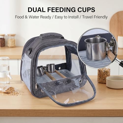 Pethiy Bird Carrier Travel Bag, Bird Travel Carrier Cage for Large Size Parrot Portable Wild Bird Carrier,Lightweight Breathable Bird Backpack Breathable Oxford Parrot Carrier Bag