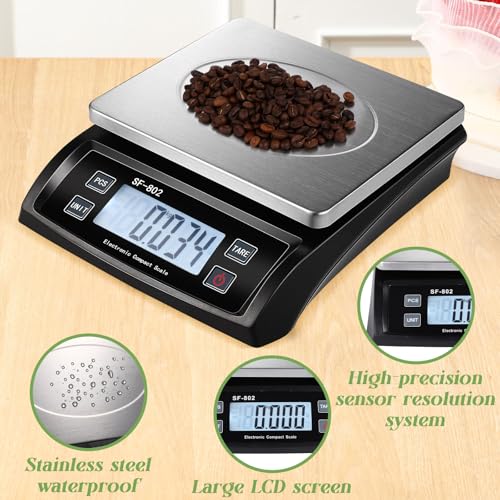 Large Digital Kitchen Scale 66LB 30kg Commercial Food Scale Stainless Bread Scale with LCD Display Commercial Weighing Devices for Baking Cooking(Black) - color: Black