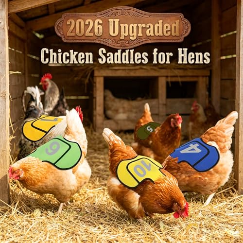 2026 Upgraded Chicken Saddles for Hens, Reflective Numbers, Breathable, Chicken Apron Back Protector for Hens, Hen Saddle for Chickens with Arc-Tail Design, Reusable Chicken Aprons Safety Vest