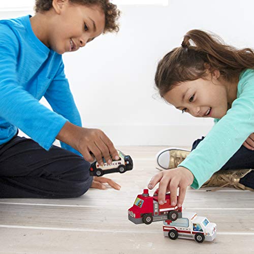 Made By Me Build & Paint Your Own Wooden Toys, DIY Wood Craft Kit, Easy to Assemble, Rescue Vehicles - style: Rescue Vehicles