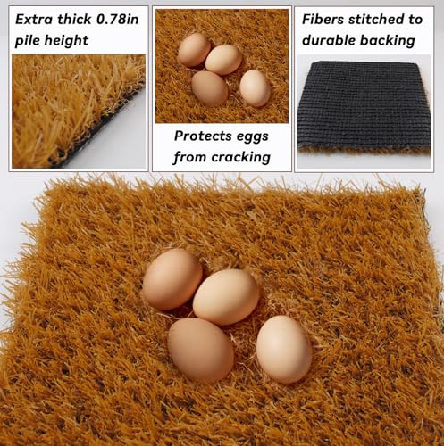 6 Pcs Washable Chicken Nesting Pads,Chickens Nesting Box Pads Chickens Nesting Pads Artificial Grass Rug Reusable Hens Nest Boxes Pad Chicken Coop Bedding for Laying Eggs (12 x 12 x 0.78 Inches) - color: 【Yellow】
