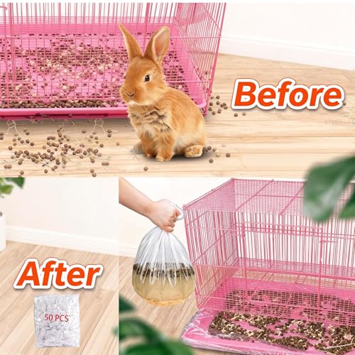 50 Pcs Bird Cage Liner, Leak-Proof Bird Cage Liners 14.17 * 10.23inch, Rabbit Litter Box Liners, Quick Cleanup Essential for Small Animals Indoor Use