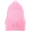 Makeup Brush Cleaner Mat Mitt Glove Silicone Cosmetic Cleaning Scrubber Tool for Face Brushes and Eye Brush Washing Pad Pink - color: Pink