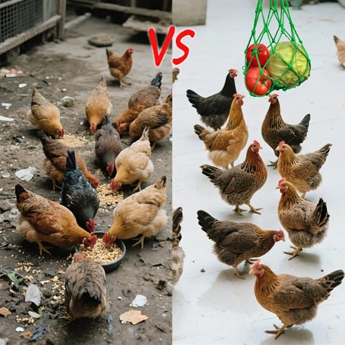 Chicken Vegetable Hanging Feeder 2PCS - Reusable Poultry Feeding String Bag, No Waste Enrichment Feeder for Hens Ducks Coops, Chicken Toy for Coops(Green) - color: Green