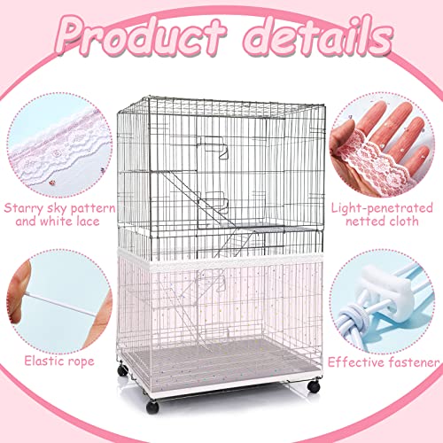 Shappy Large Bird Cage Cover, Bird Cage Seed Catcher, Adjustable Star Pattern Nylon Mesh Net for Parrot Parakeet Macaw Pet Supplies(Pink) - color: Pink