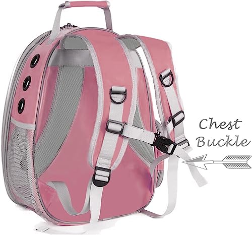 Pet Carrier Backpack for Kitten, Small Puppy and Bunny, Backpack for Kitten, Space Capsule Bubble Cat Backpack Carrier, Airline Approved Waterproof Green Pet Backpack for Small Dog (Pink) - color: Pink