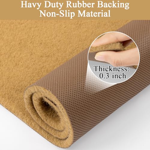 SHACOS 32x48 Artificial Coir Door Mat Indoor Outdoor | Non-Slip, Dirt Trapping, Low Pile 0.3", Welcome Doormat, Front Door Porch Entryway Patio Entrance - color: Artificial Coir, size: 32x48"