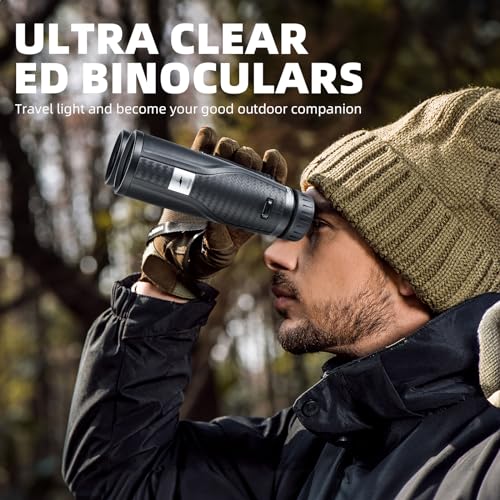Premium ED HD Binoculars 10x42 for Adults, Waterproof & Fogproof with Magnesium Alloy Body, BAK4 Prism - High Power Binoculars for Bird Watching, Hunting, Travel & Outdoor Sports, Compact - size: ED10X42