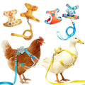 2Pcs Chicken Leashes and Harnesses Set, Adjustable Duck Harness and Leash | Adjustable Duck Leash with Elastic Breathable Pet Harness, Cat Vest for Goose Duck Hen Training Walking Strap Traction Rope
