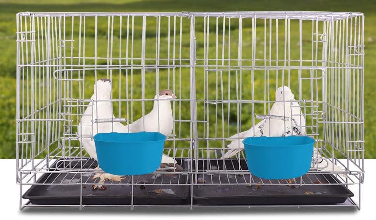 10 Pcs 25 fl.oz Pet Feeder Bowls Water Cups Hanging Feeders Waterers Food Dish Treats Container pellets grit Dispenser for Chicken Bird Rabbit Parakeet Cat Puppy Guinea Pig Small Animal - size: Blue 25 OZ Pack of 10