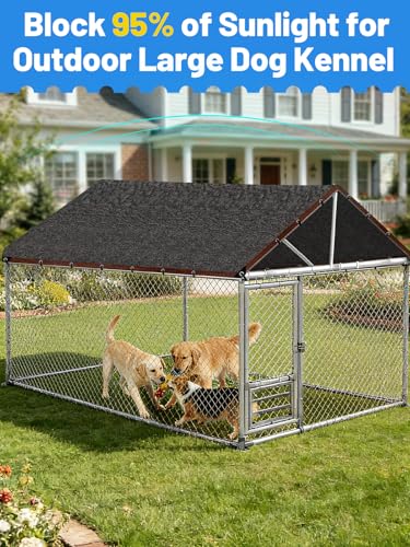 MEWTOGO 95% High Density Dog Kennel Shade Cover - 10x13ft Mesh Shade Cloth | Anti-Tear, Easy Setup, Provides Perfect Shade, for Garden Outdoor Patio Greenhouse Balcony Chicken Coop Pet Crate - size: 10x13ft