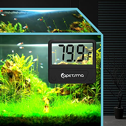 capetsma Aquarium Thermometer Digital Fish Tank Thermometer Accurate Reptile Thermometer Temperature Gauge with Large LCD Screen