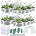 4 Pack Garden Netting Kit for Raised Beds 4x2ft Raised Garden Bed Net with Fiberglass Hoops Drawstring Clips for Plant Mesh Vegetables Fruits Flowers Enclosure Pests Bird Barrier