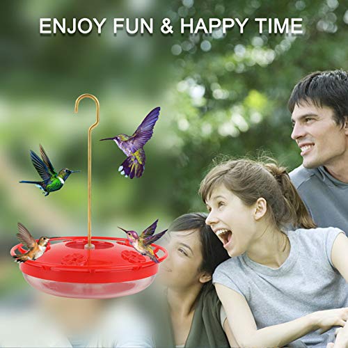 Hummingbird Feeders for Outdoors Hanging - 2 Pack No Leak Humming Bird Feeder, Easy to Clean & Fill, High View Perch, 5 Feeder Ports, Perfect for Hanging on the Tree,Yard. Hanger Incl,14 Oz - size: 2 pack(5 Feeder Ports)