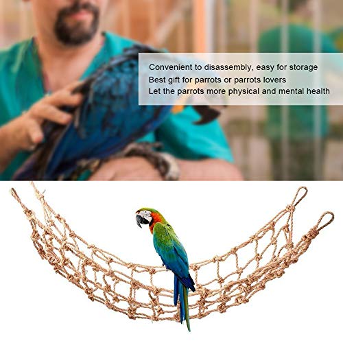 1PCS Hemp Rope, Climbing Net Hanging Swing Large Parrot Climbing Medium Large Parrots Bird Game Cage Toy