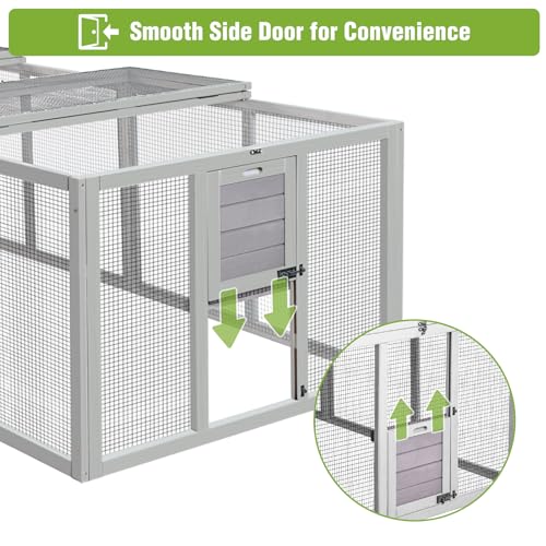 GUTINNEEN Large Chicken Run Extension with 20.73 sq.ft Space, Sliding Chicken Door, 1/2" Galvanized Wire, Secure Locks & Easy-Access Doors, Cozy Coop Chicken Cage Poultry Cage Outdoor - size: 79"L x 37.8"W x 26.8"H