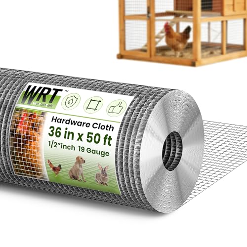 1/2 inch 36inx 50ft Hardware Cloth Chicken Wire Fencing 19G, Hot Dipped Galvanized After Welding, Wire Mesh Roll, Garden Fence, Poultry and Rabbit Barrier, Outdoor Metal Fencing - size: 1/2inch 36"x50'