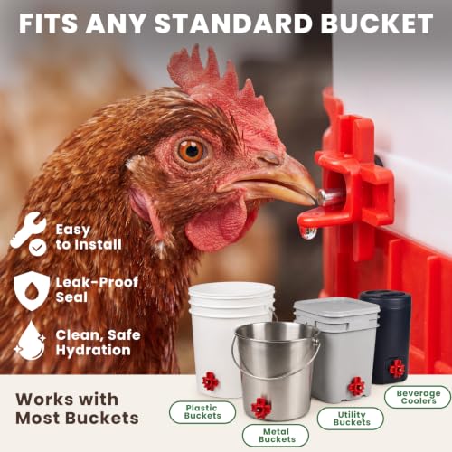 HIRALIY 8 Pack Horizontal Chicken Waterer Nipples | Leakproof Automatic Poultry Watering System for Chickens, Ducks & Quail