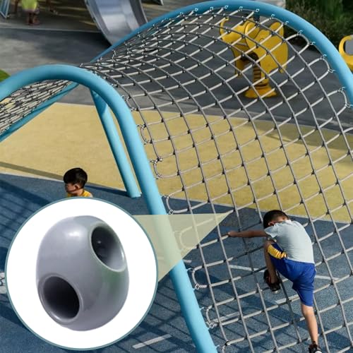 10 Pcs Net 12mm Plastic Connector Net Buckle Rope Ladder Climbing Net Cross-Type Connectors Nynon Rope Net Accessories Suitable for Kids Outdoor Swing Jungle Gym Bird Climbing Rope Ladder - color: Gray