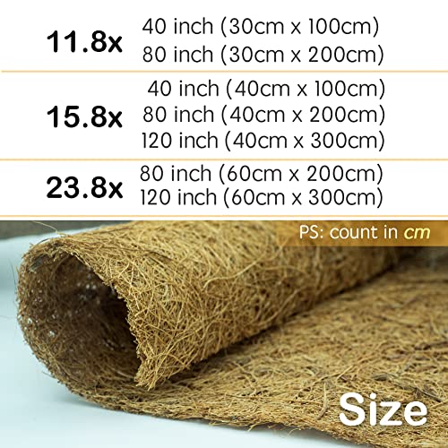Coco Coir Liner, Yarrdfir 16x120 inch Natural Coconut Liners for planters Flower Basket, Natural Coconut Fiber mat, Garden Decoration, Animal pet pad, Reptile Carpet, Snow Mat - size: 16x120