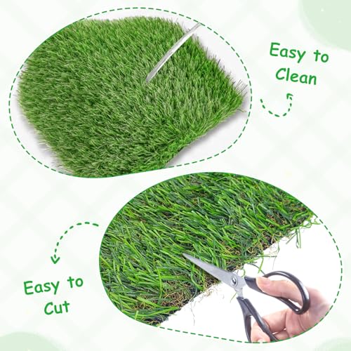 kathson 4 Pcs Washable Chicken Nesting Pads, 11.8 X 23.6 in Artificial Grass Turf Rug Cuttable Chicken Coop Liner for Laying Eggs Reusable Nest Box Bedding Egg-Protecting Mats for Coops - size: 4 Pcs