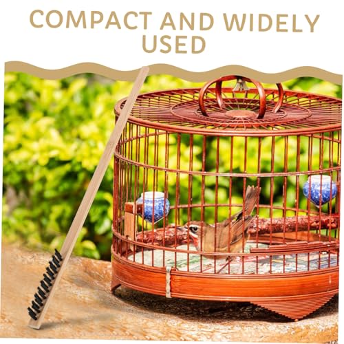 Toddmomy 2pcs Bird Cage Cleaning Kit Steel Brush Set Bird Droppings Cleaner Cage Cleaning Brush Set Chicken Coop Accessory