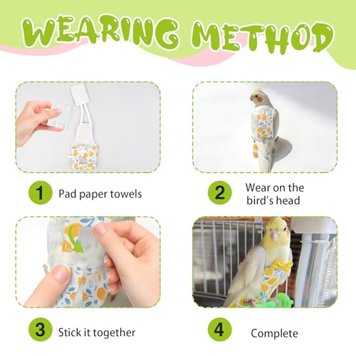 Bird Diaper Flight Suit, 3-Packs Lightweight Reusable Washable Elastic-Straps Parrot Clothes for Peony/Monk Parakeet, Prevents Poop Leaks & Feather Pecking (Bow+Lemon+Cherry, S) - color: Bow+Lemon+Cherry, size: S