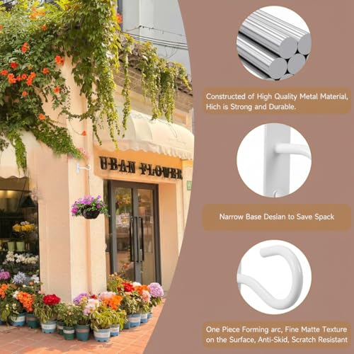 2Pack 4Inch Ceiling Hooks for Hanging Plant, Wall Hanger Plant Holder White | Hang planters, flower baskets, wind chimes, lanterns, lights, bird feeders, metal hook for indoor & outdoor porch, home decor - size: 4Inch 2Pack-White
