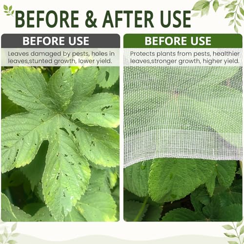 6.5Ft x 10Ft Garden Netting, Fine Mesh Insect Netting for Plant Protection, Mosquito Bug Bird Barrier Mesh Cover for Vegetables Fruits Flowers Raised Beds - size: 6.5Ft x 10Ft