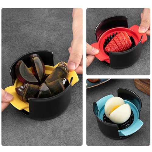 4-in-1 Stainless Steel Egg Slicer for Hard Boiled Eggs, Fruits & More – Effortless Egg Cutter for Salads, Sandwiches, Charcuterie Boards – (Perfect for Strawberries, Bananas, Grapes)