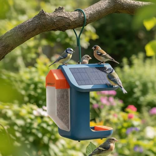 XXL Seed Hopper Extender for Bird Buddy Feeder (Transparent White + Orange)