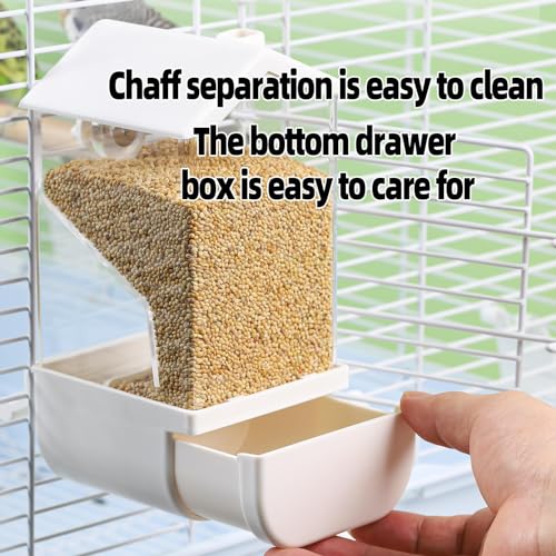 No Mess Parrot Automatic Feeder Anti-Scattering Bird Feeder for Cage Bird Food Bowl Container Parakeet Cage Accessories Finch Lovebirds Budgies Canary (Round Roofs)