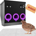 CluckRoots No Waste Quail Feeder, 3 x 1.5'' Ports for Adult Coturnix Quail | Outside-Hanging Metal Feeder for Wire Cages Hutch Pen to Save Space, No Spill No Mess for Japanese Jumbo Pharaoh Quail - size: 8 Inch