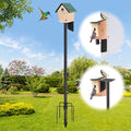 Bird House Pole for Outdoor, 85 Inch Heavy Duty Bird Feeder Pole with 5-Prong Base,1 Inch Diameter Bird Feeder Stand for Yard Garden Patio Watching (Without Bird House) - size: 85"