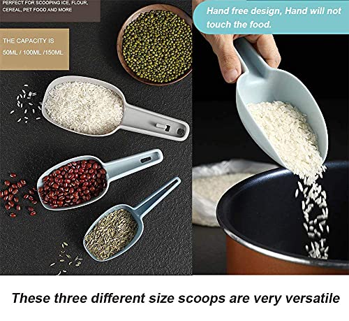 Set of 3 Scoops for Canisters, Plastic Flour Scoop, Ice Scooper for Canisters, Flour, Powders, Dry Foods, Candy, Popcorn, Coffee Beans Pet Food - size: Pack of 3