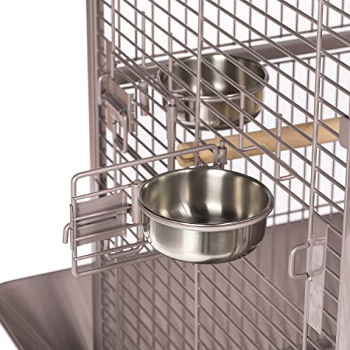 Prevue Pet Products Playtop Bird Cage - Medium Cage with Wheels for Parrots, Conures, Cockatiels, & Similarly Sized Birds, with Rolling Stand and Seed Guard - Blush Finish | Medium Cage with Wheels for Parrots, Conures, Cockatiels, & Similarly Sized Birds
