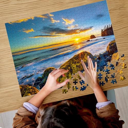 500 Pieces Puzzle for Adults - Olympic National Park Jigsaw Puzzle for Adults Teens,Recycled Cardboard Sunset Beach Puzzle 500 Pieces,Challenging Game for Family Fun & Gift Idea,20.5 x 15 in - color: Olympic Park