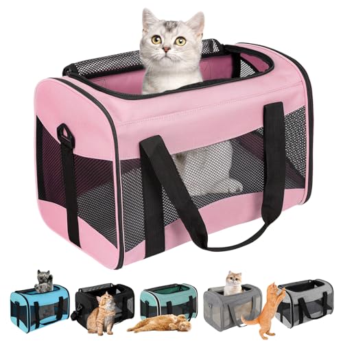 top tasta cat Carrier Large Dog Cat Carriers Puppies up to 30Lbs, Big Dog Carrier Soft Sided, Collapsible Travel Puppy Carrier (X-Large, Pink) - color: pink, size: 20.0"L x 13.0"W x 13.0"H