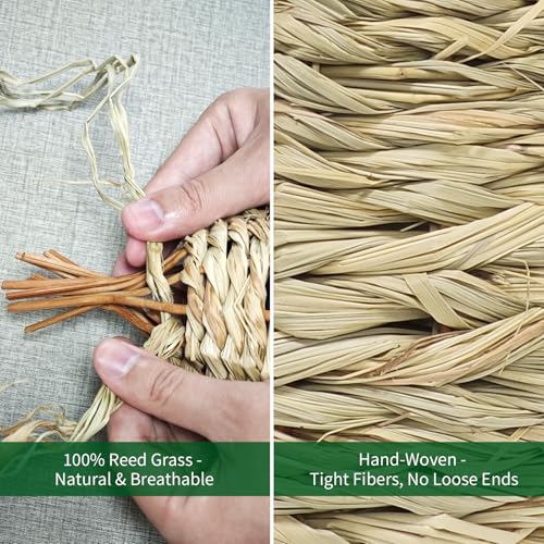 GUTE Hummingbird Houses 2Pcs Hand Woven Grass Hanging Bird Nest | Natural Hibiscus Grass,Hand-Knitted,Sturdy Shelter,Ventilated Cozy Design,Blends in Trees,Easy to Hang,Garden,Window. - color: Water Drop Shape, size: 2Pack