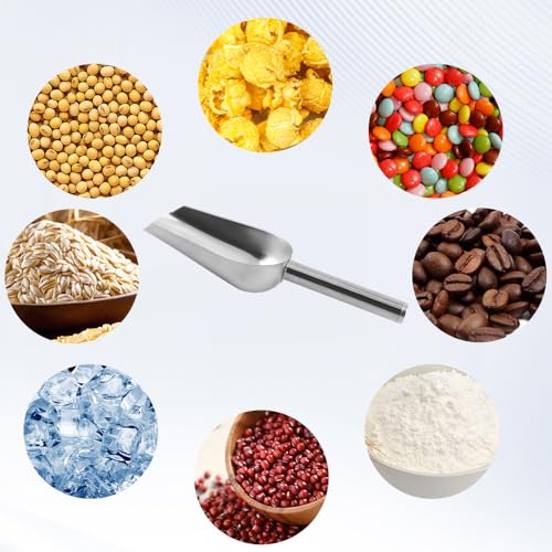 6 Pack Stainless Steel Ice Scoop with Long Handle, 6 Oz Multi Purpose Scooper for Ice Machine, Dog Food, Flour, Nuts, Pulses, Ideal Kitchen Bar Party Freezer Accessory - size: 6 PCS