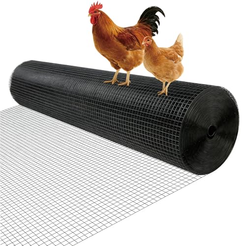 Hardware Cloth 24in x 50ft 19 Gauge - Double Layer Hot-Dip Galvanized After Welding, Anti-Rust Wire Mesh Fence for Poultry, Garden, Chicken Coop, Tree Guard
